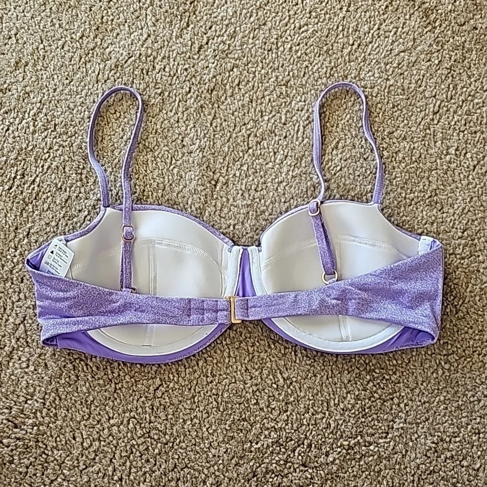 L Space Marley Bikini Top Lavender Metallic Size XL